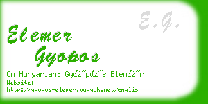 elemer gyopos business card